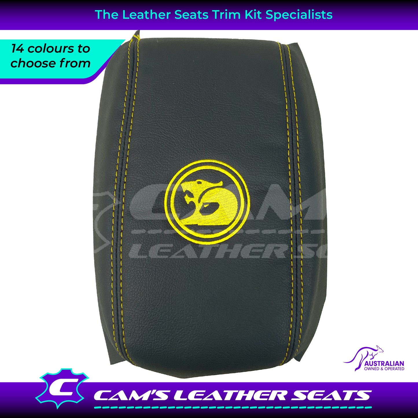 CONSOLE COVER ARM REST CUSTOM TO FIT HOLDEN VT VX VU HSV LOGO CHOOSE COLOUR