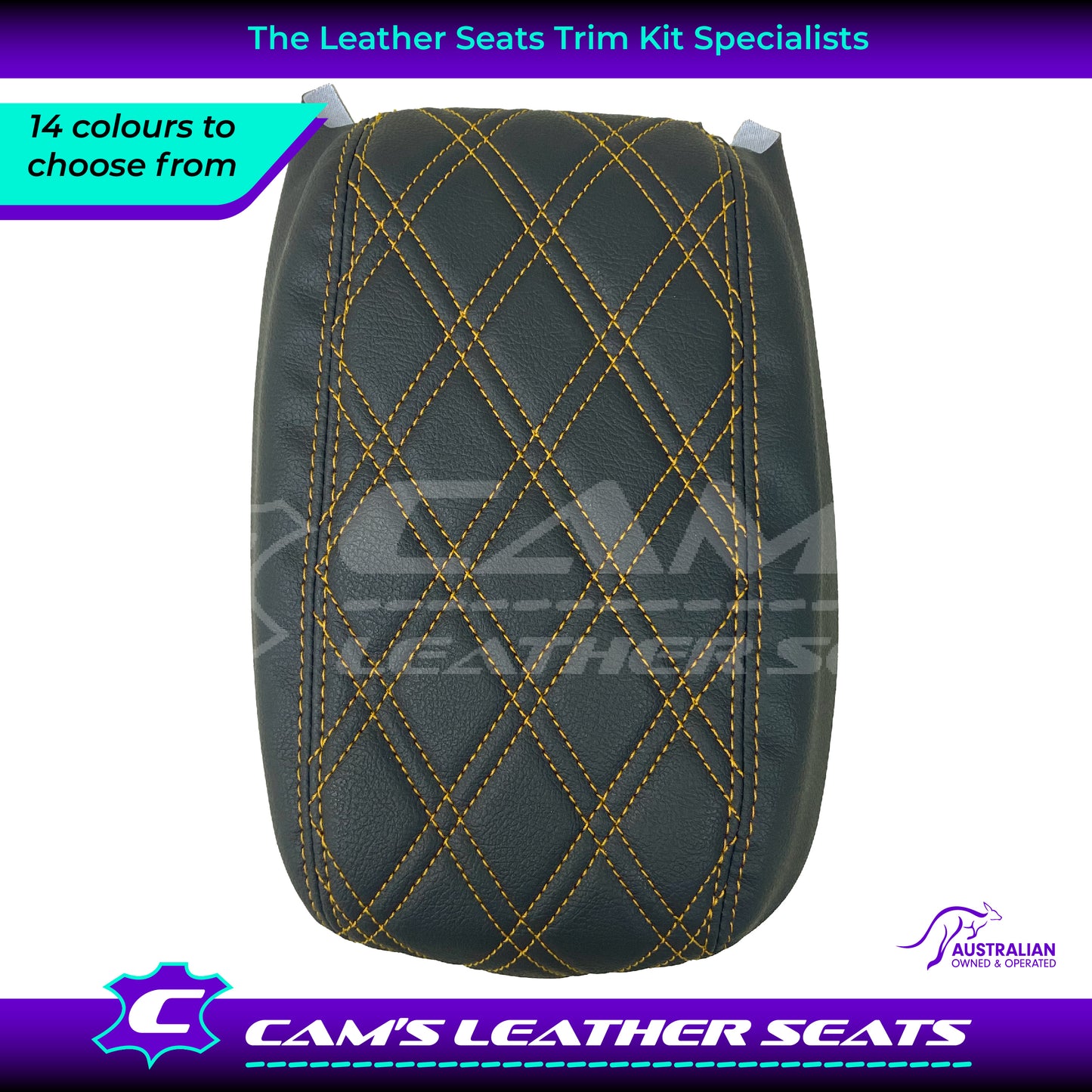 CONSOLE COVER ARM REST CUSTOM TO FIT HOLDEN VT VX VU TWIN DIAMOND STITCH CHOOSE COLOUR