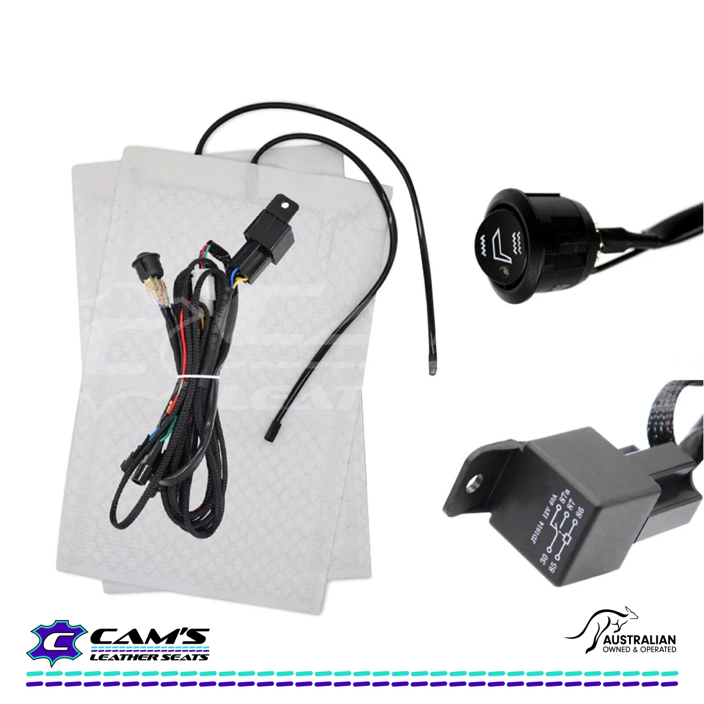 Seat Heaters 1 Seat universal car seat warmers, dual heat setting switch, 12V, AUS STOCK