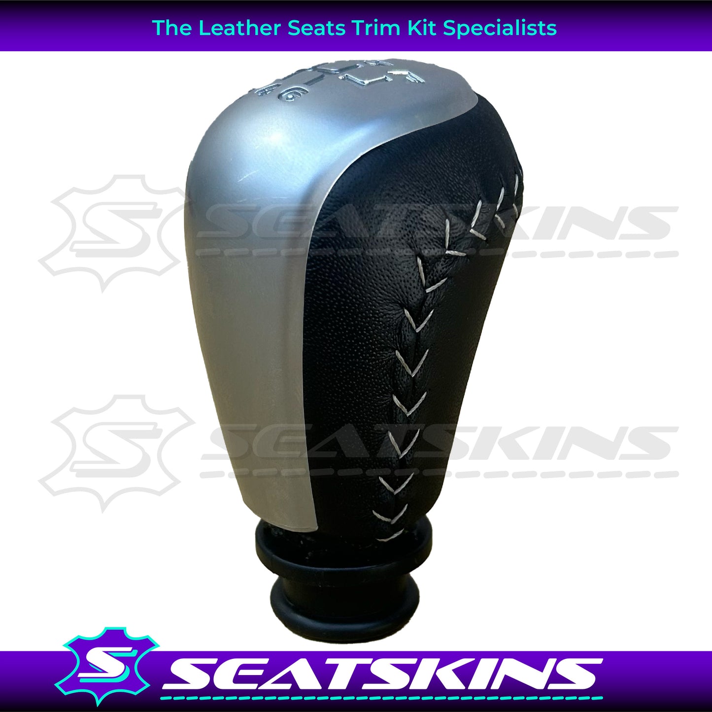MANUAL GEAR SHIFT KNOB AND CAP TO FIT HOLDEN VY/VZ/VE SILVER STITCHING