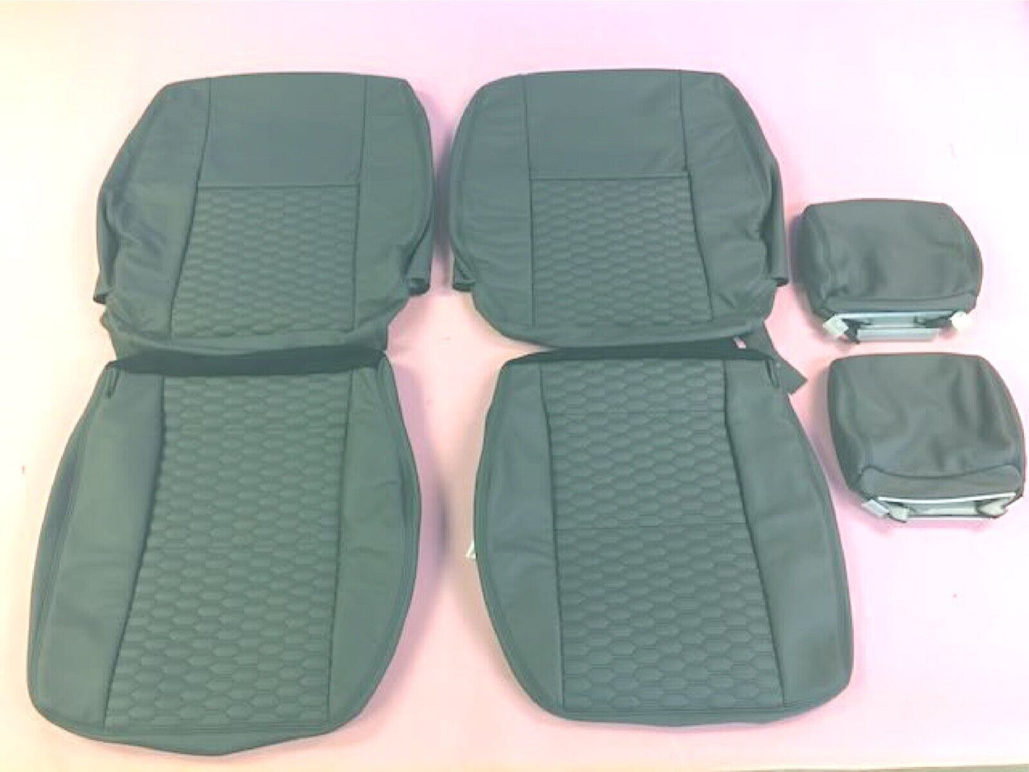 LEATHER SEATS SKINS TRIM KIT FOR 79 SERIES TOYOTA LANDCRUISER MID GREY HEXAGON