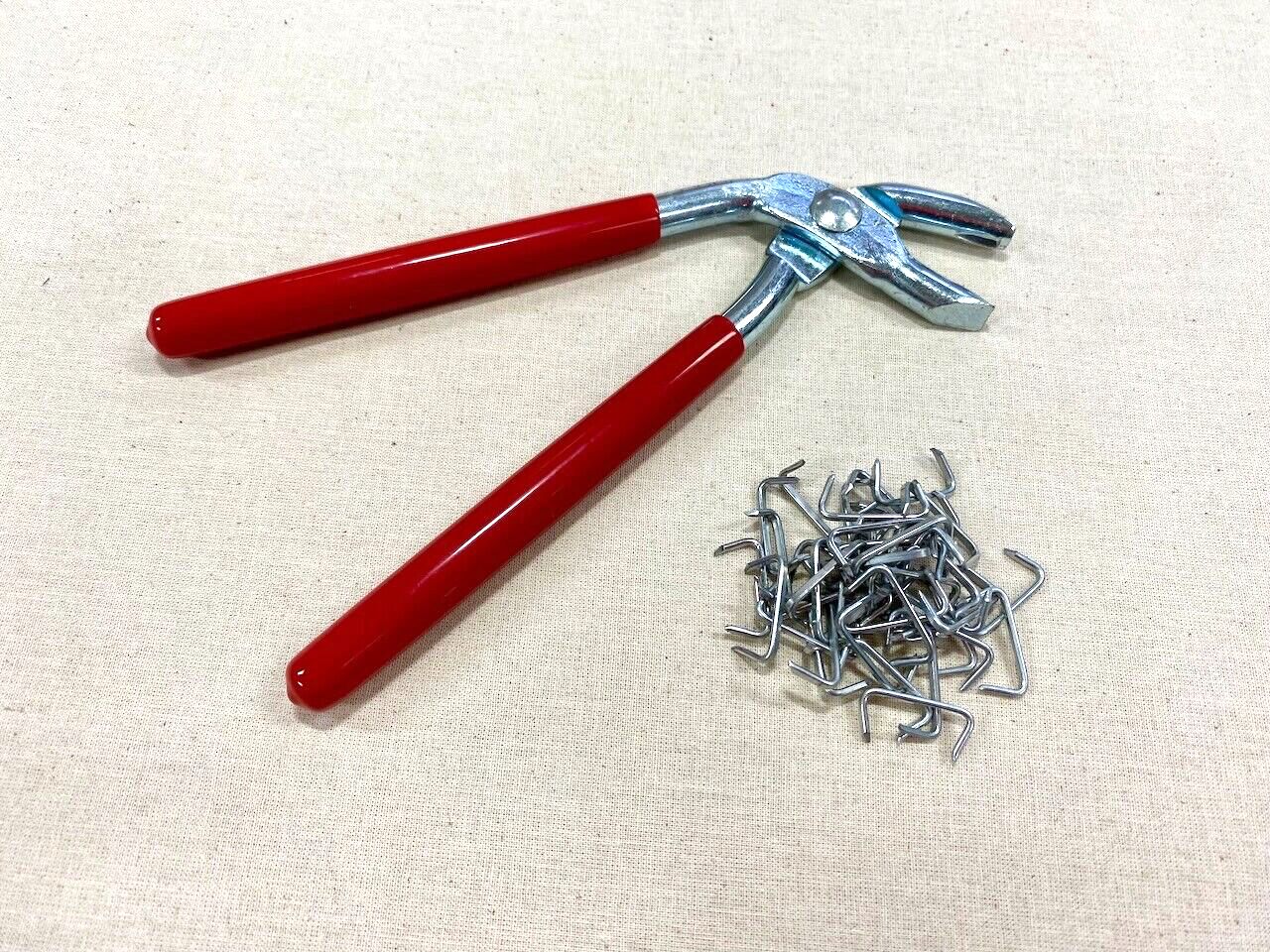 C-CLIP Hog Ring Pliers & 100pcs Clips/Rings 19mm for Car Seats Trim Fixing