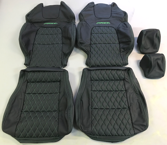 LEATHER SEATS SKINS TRIM KIT FOR HOLDEN VE MALOO UTE DIAMOND STITCH BRIGHT GREEN