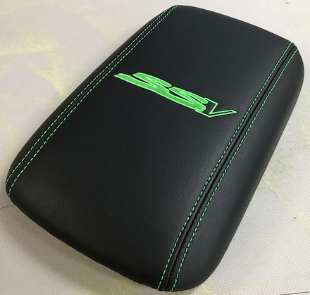 CUSTOM CONSOLE COVER TO FIT VE / VF HOLDEN SSV LOGO BRIGHT GREEN MID-HEIGHT