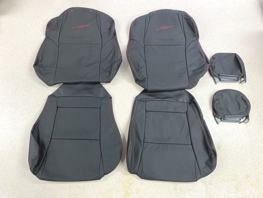 LEATHER SEATS TRIM SKINS KIT TO FIT HOLDEN VY S2 OR VZ SS UTE BLACK/RED DIY INST
