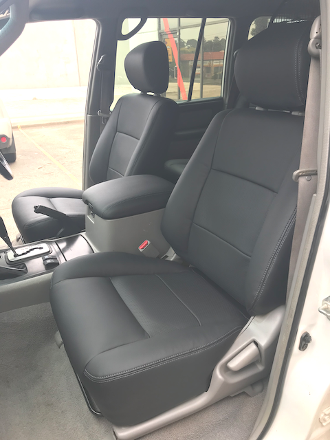LEATHER SEATS SKINS TRIM KIT FOR TOYOTA LANDCRUISER 100 SERIES GXL DARK GREY