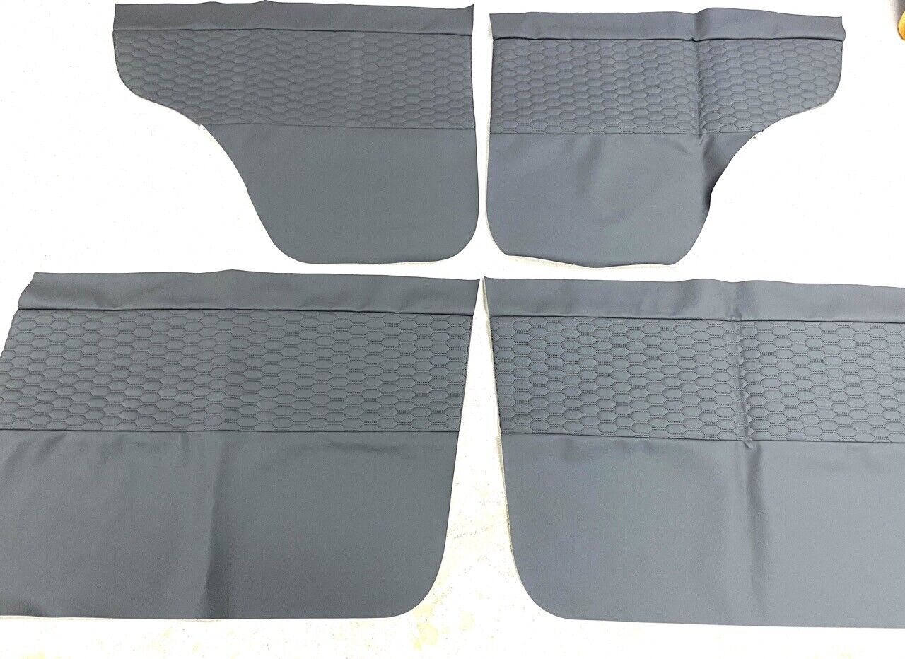 HEXAGON STITCHED DOOR PANELS FOR 79 SERIES TOYOTA LANDCRUISER GREY LEATHERETTE