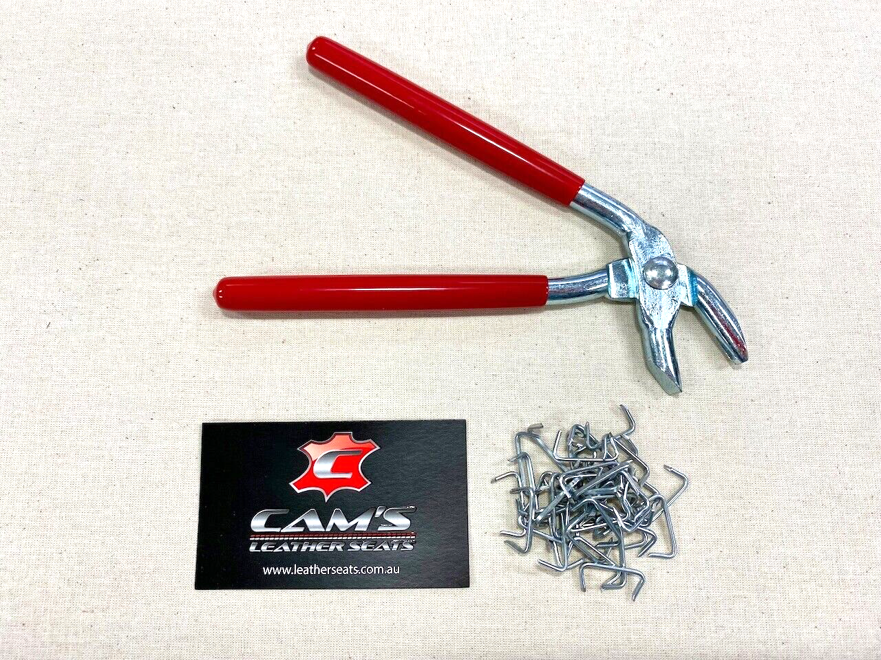 C-CLIP Hog Ring Pliers & 100pcs Clips/Rings 19mm for Car Seats Trim Fixing