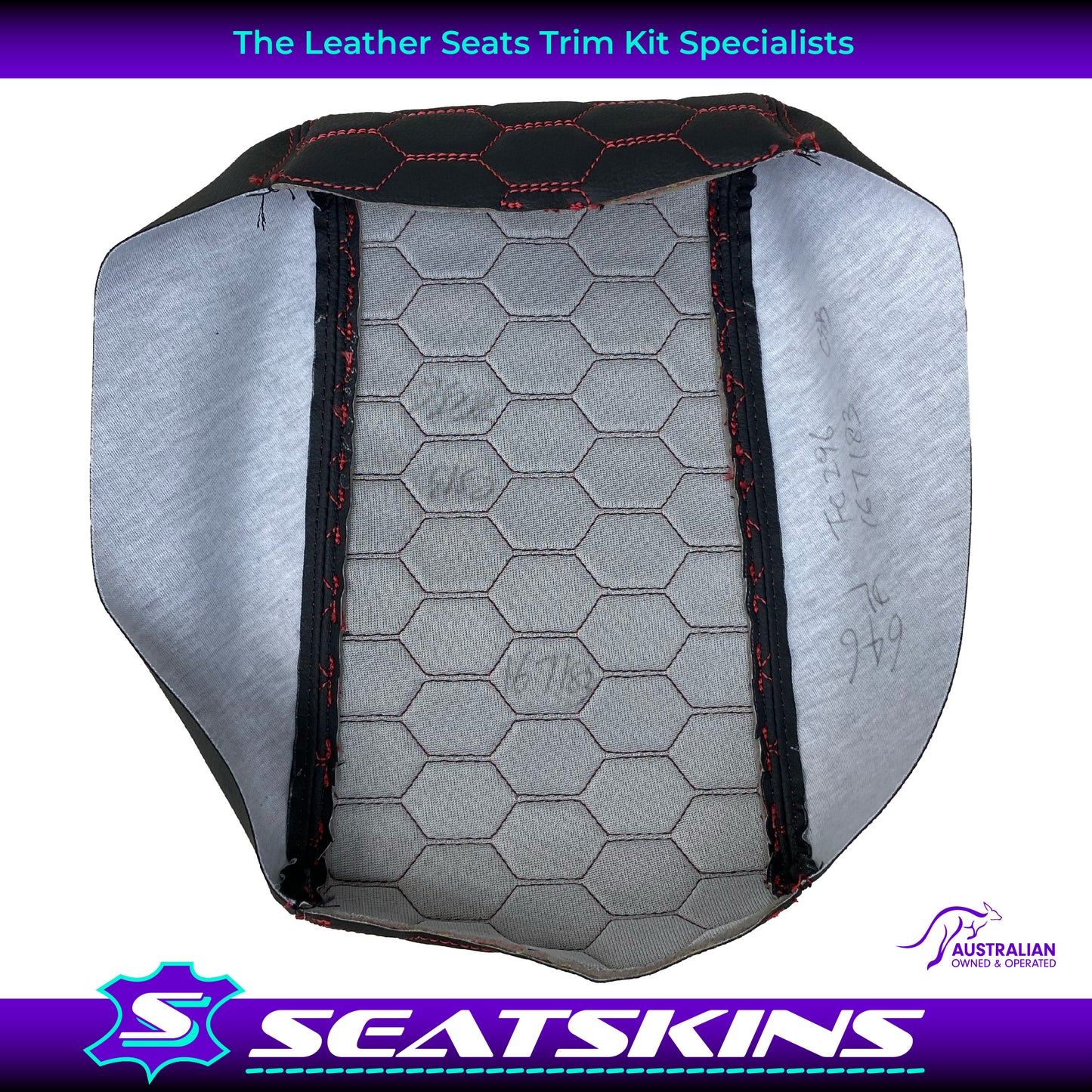 CONSOLE COVER ARM REST CUSTOM TO FIT FORD BA BF HEXAGON STITCH CHOOSE COLOUR
