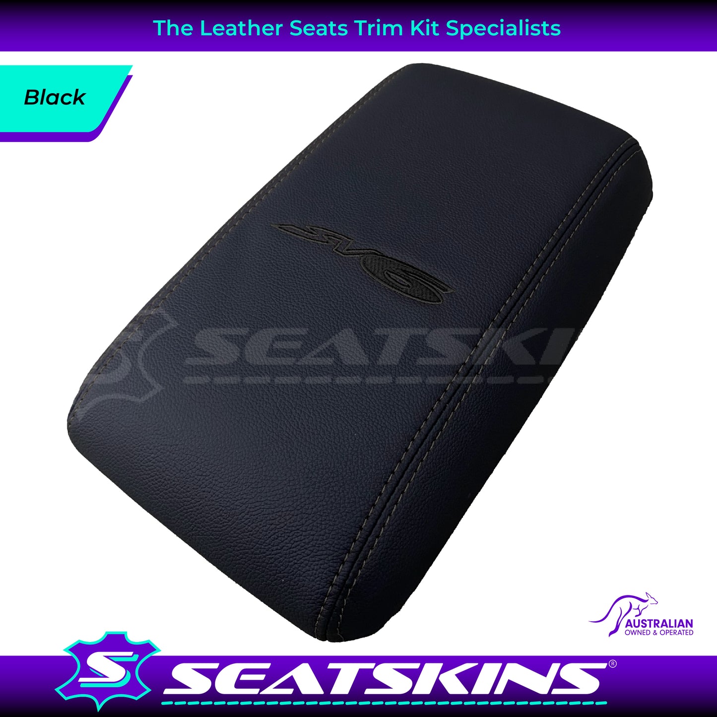 CONSOLE COVER ARM REST CUSTOM TO FIT HOLDEN VY VZ SV6 LOGO CHOOSE COLOUR
