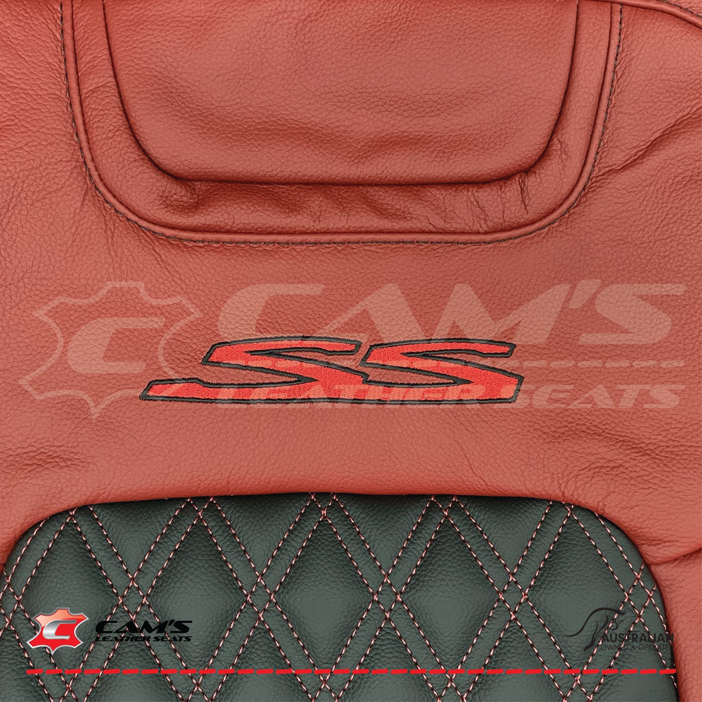 LEATHER SEATS TRIM KIT FOR VE SS SEDAN FRONT & REAR SEATS RED ONYX DIAMOND