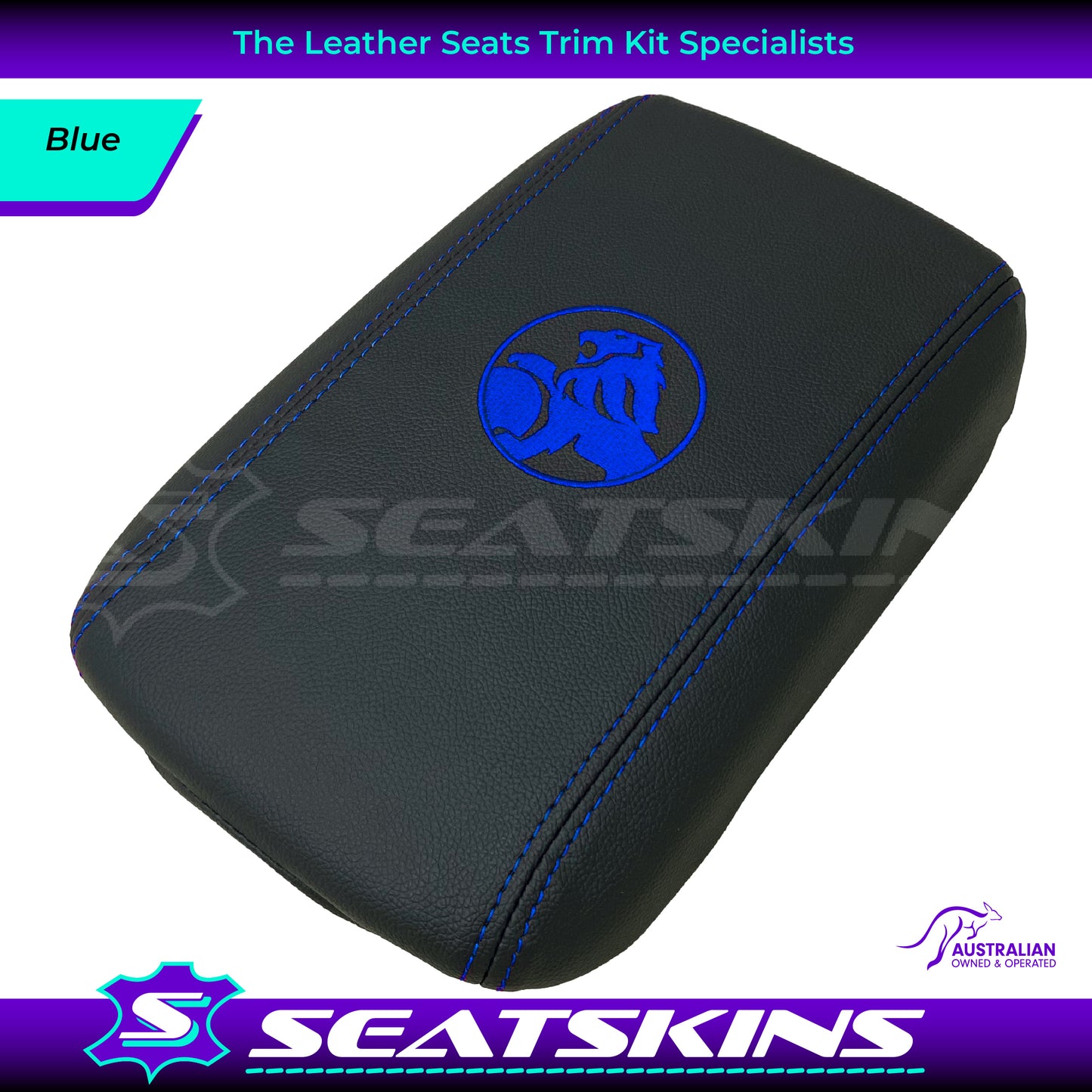 CONSOLE COVER ARM REST CUSTOM TO FIT HOLDEN VE VF LION LOGO MID CHOOSE COLOUR