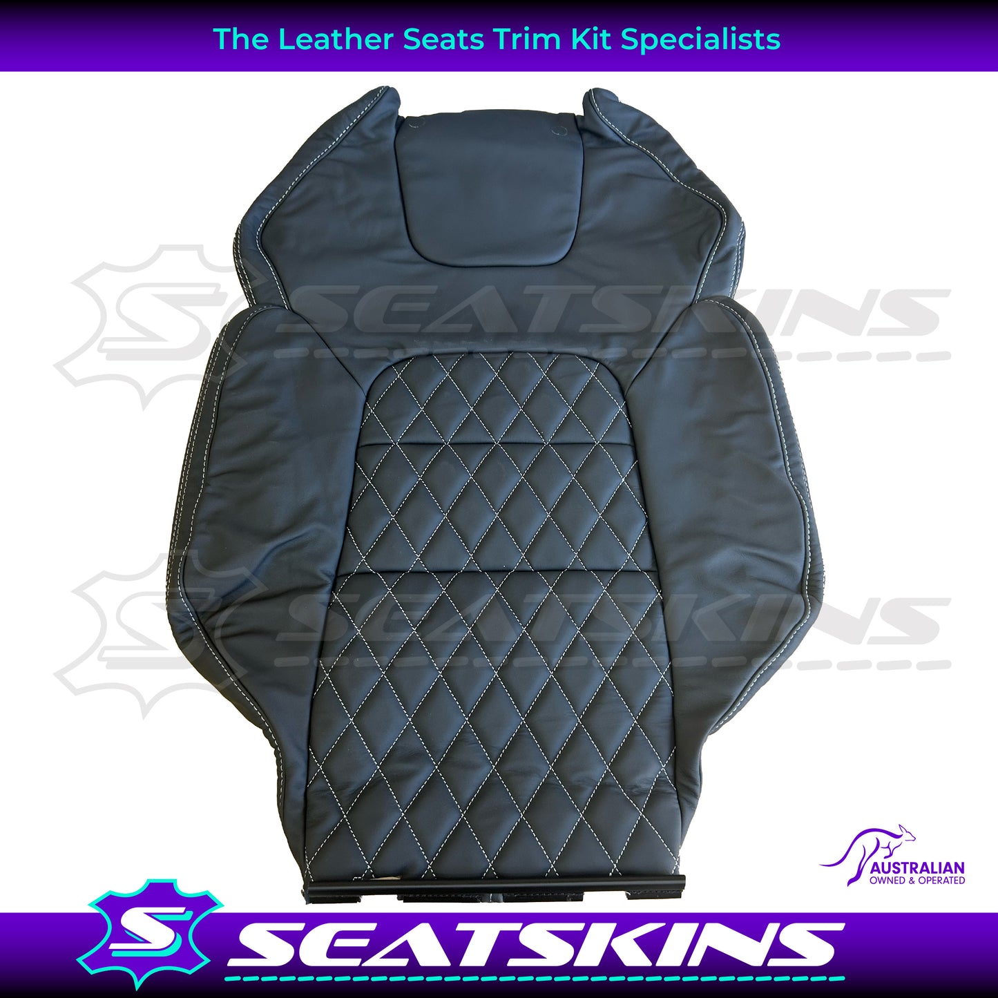 LEATHER SEATS TRIM KIT FOR HSV VE GTS FRONT 2 SEATS BLACK NAPPA LEATHER W/DIAMONDS