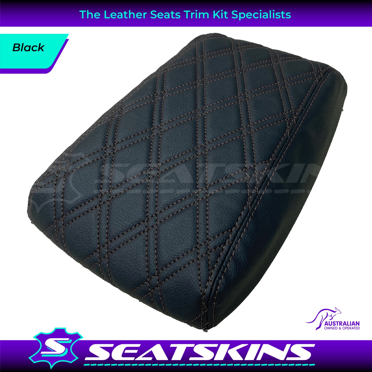 CONSOLE COVER ARM REST CUSTOM TO FIT FORD BA BF TWIN DIAMOND STITCH CHOOSE COLOUR