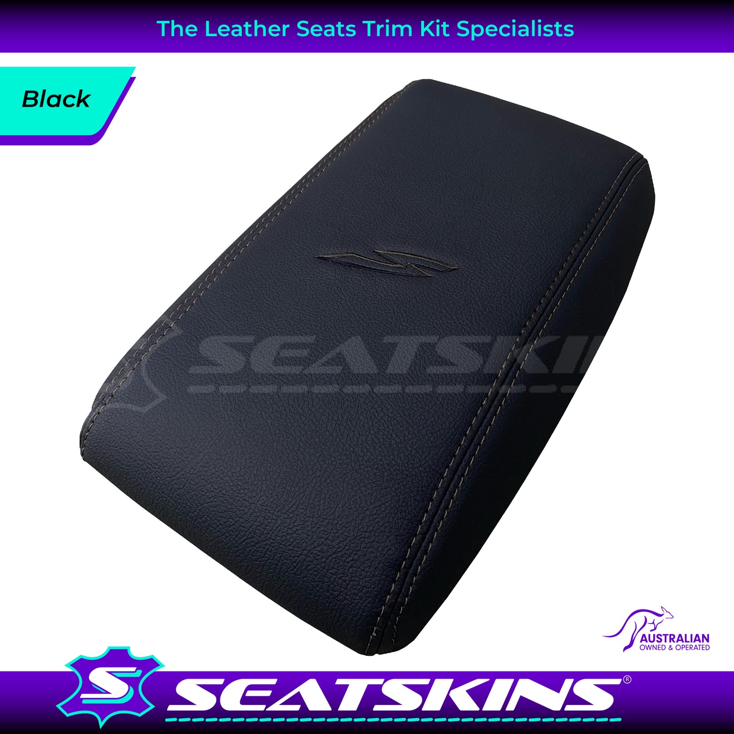 CONSOLE COVER ARM REST CUSTOM TO FIT HOLDEN VY VZ S LOGO CHOOSE COLOUR