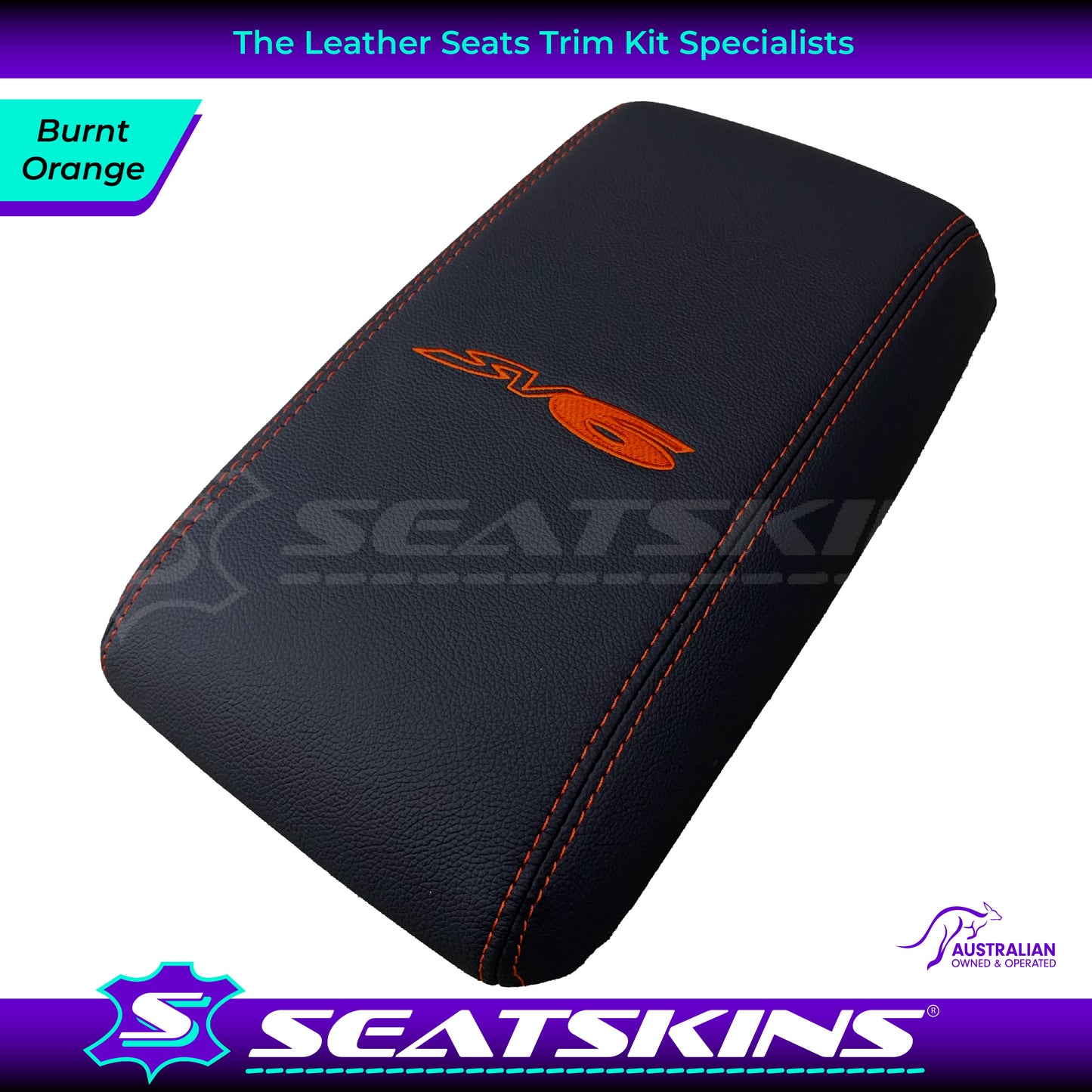 CONSOLE COVER ARM REST CUSTOM TO FIT HOLDEN VY VZ SV6 LOGO CHOOSE COLOUR