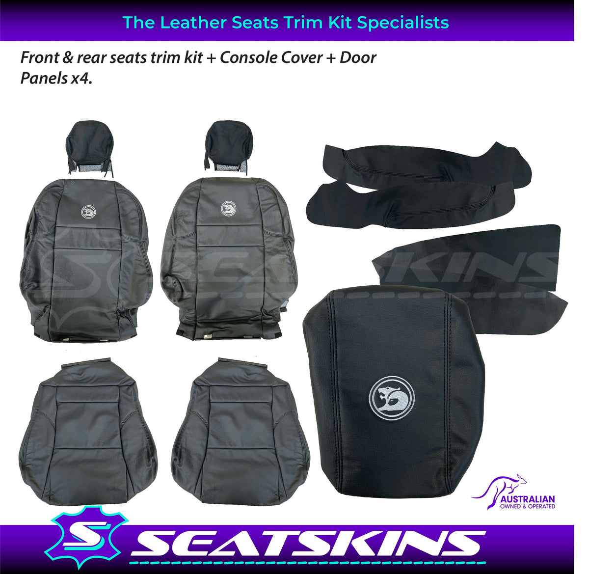 Replacement leather seat trim kit for VZ HSV HOLDEN clubsport 5 seats convert from cloth – door trim detail