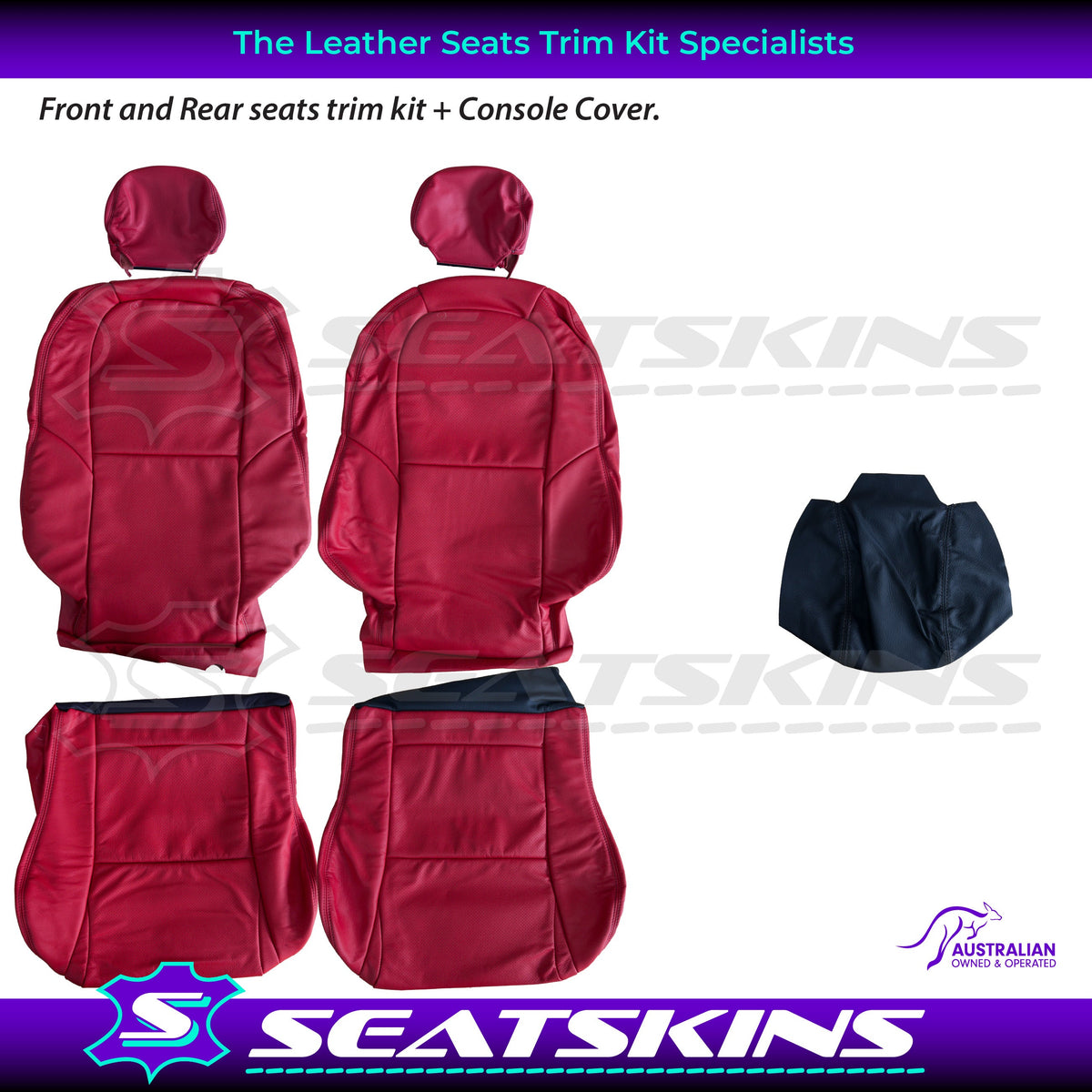 LEATHER SEATS TRIM KIT SKINS FOR HOLDEN VX MONARO 4 SEATS RED HOT