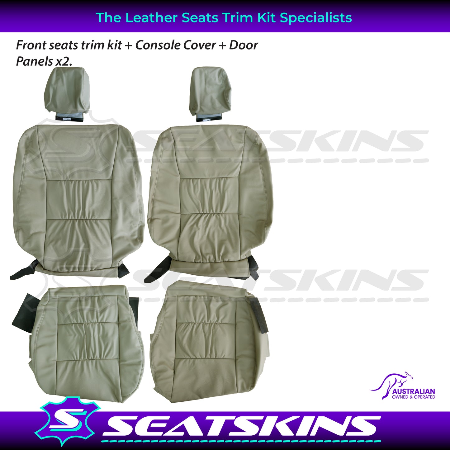 LEATHER SEATS TRIM KIT FOR TOYOTA LANDCRUISER 100 SERIES SAHARA BEIGE 2 SEATS