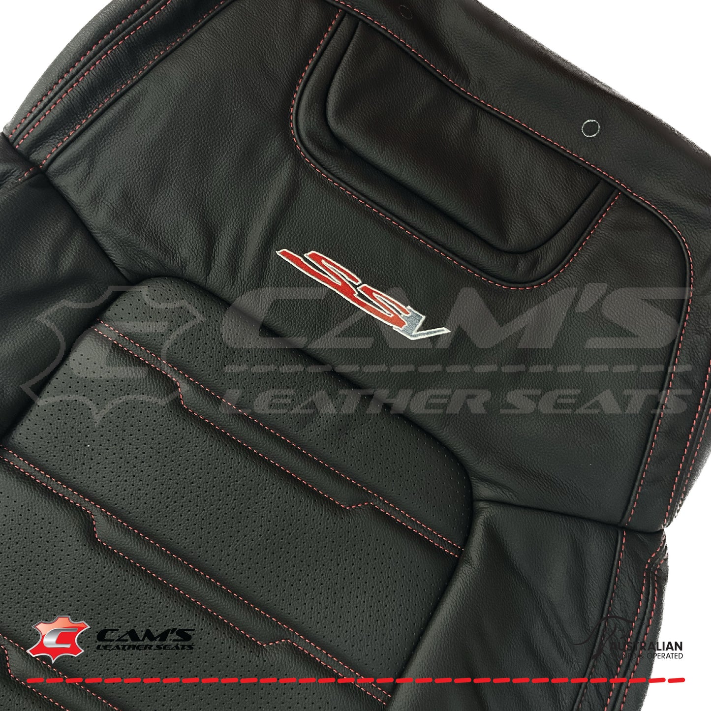 LEATHER SEATS TRIM KIT FOR HOLDEN VE SS SSV UTE ONYX RED SPECIAL STITCH INSERTS