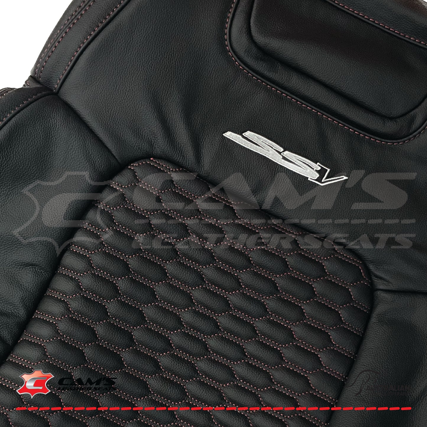 LEATHER SEATS TRIM KIT FOR HOLDEN VE SS SSV UTE ONYX RED HEXAGON STITCH INSERTS