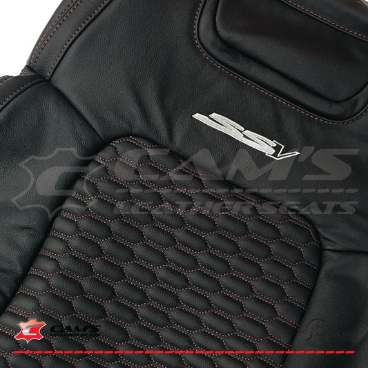 LEATHER SEATS TRIM KIT FOR HOLDEN VE SS SSV UTE ONYX RED HEXAGON STITCH INSERTS