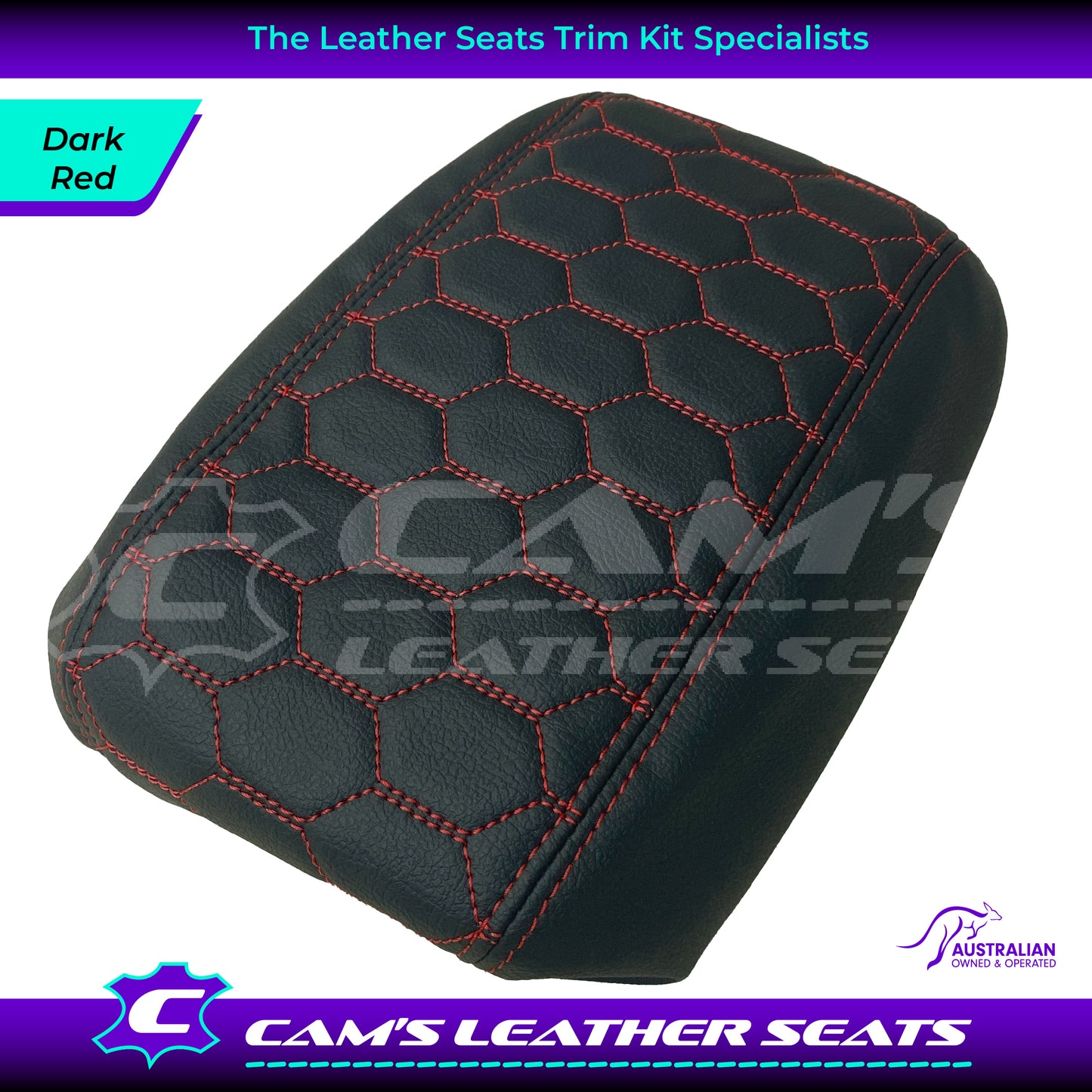 CONSOLE COVER ARM REST CUSTOM TO FIT HOLDEN VT VX VU HEXAGON STITCH CHOOSE COLOUR