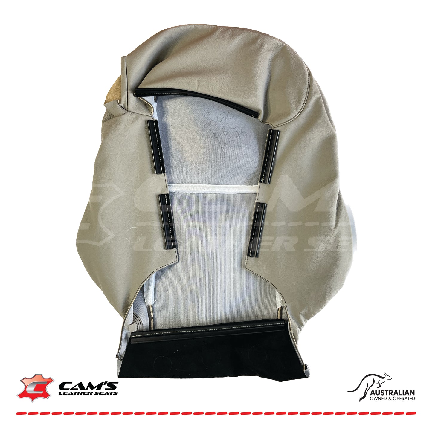 LEATHER TRIM FOR HOLDEN MONARO V2 CV8R FRONT SEAT BACK REST SHALE LH OR RH