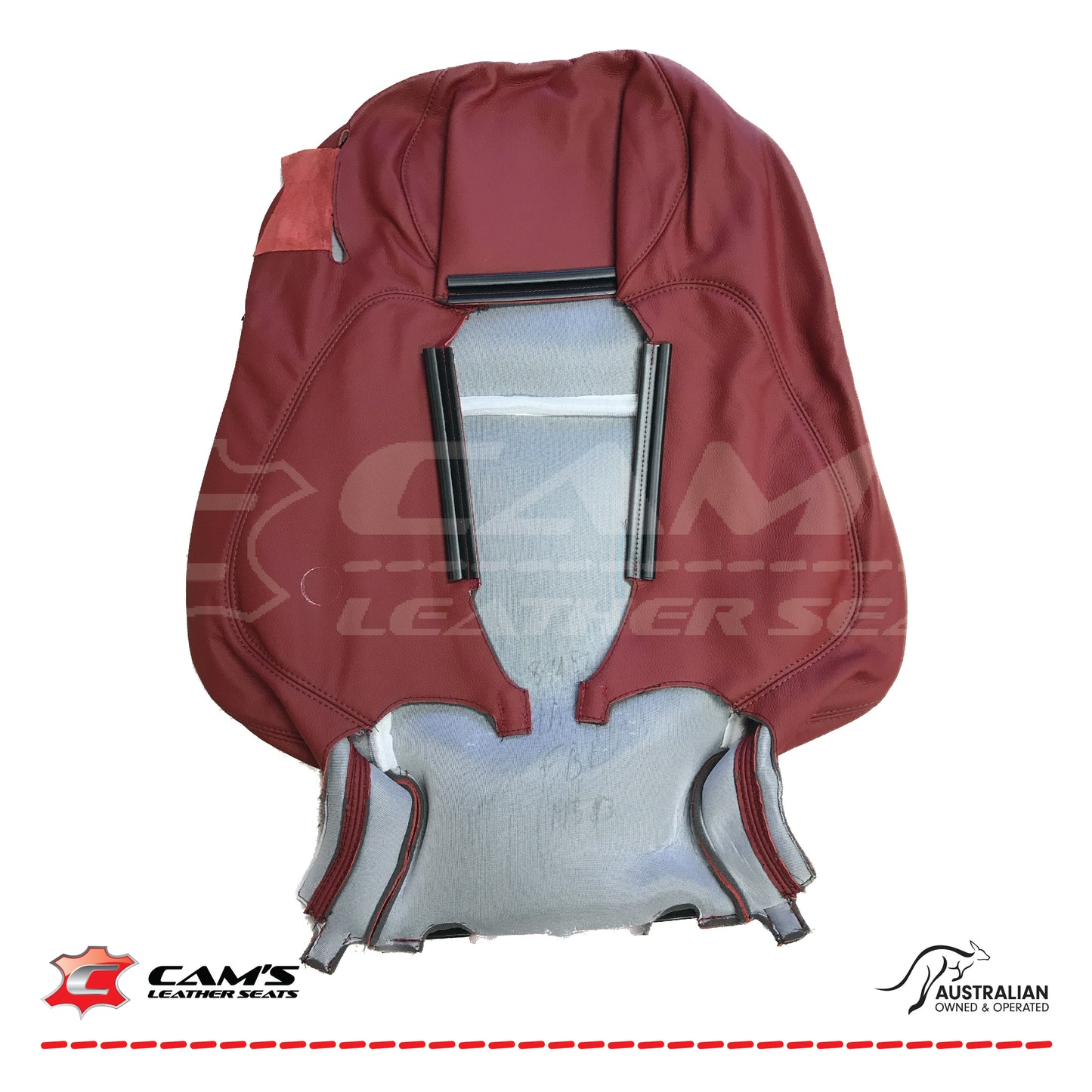 LEATHER TRIM FOR HOLDEN MONARO VZ FRONT SEAT BACK REST RED HOT LH OR RH