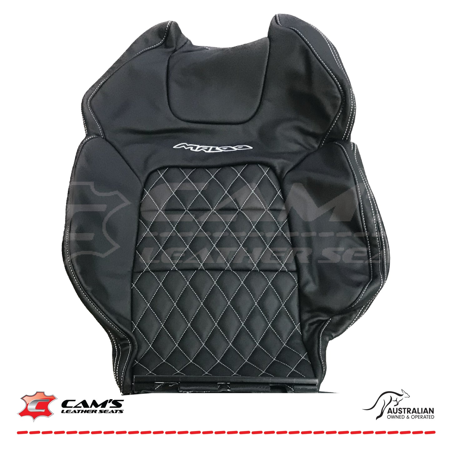 LEATHER SEATS TRIM KIT FOR HOLDEN HSV VE MALOO UTE ONYX WITH SILVER DIAMOND STITCH