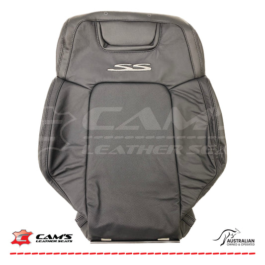 LEATHER TRIM FOR HOLDEN FRONT SEAT BACK REST VE SS SSV ONYX BLACK LH OR RH