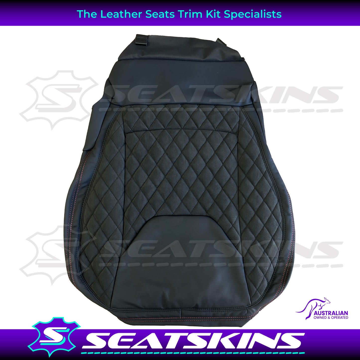 LEATHER SEATS TRIM KIT FOR HSV VF GTSR 5 SEATS ALCANTARA & BLACK NAPPA LEATHER