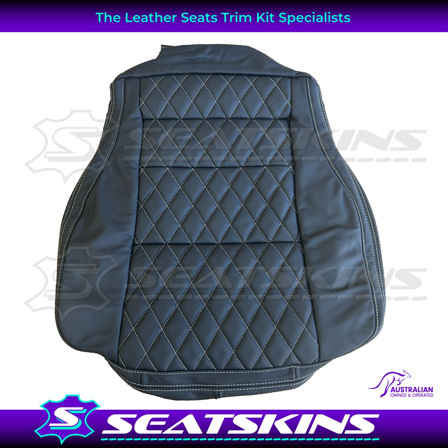 LEATHER SEATS TRIM KIT FOR HSV VE GTS FRONT 2 SEATS BLACK NAPPA LEATHER W/DIAMONDS
