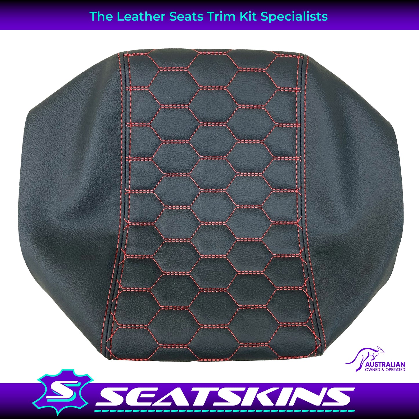 CONSOLE COVER ARM REST CUSTOM TO FIT FORD BA BF HEXAGON STITCH CHOOSE COLOUR