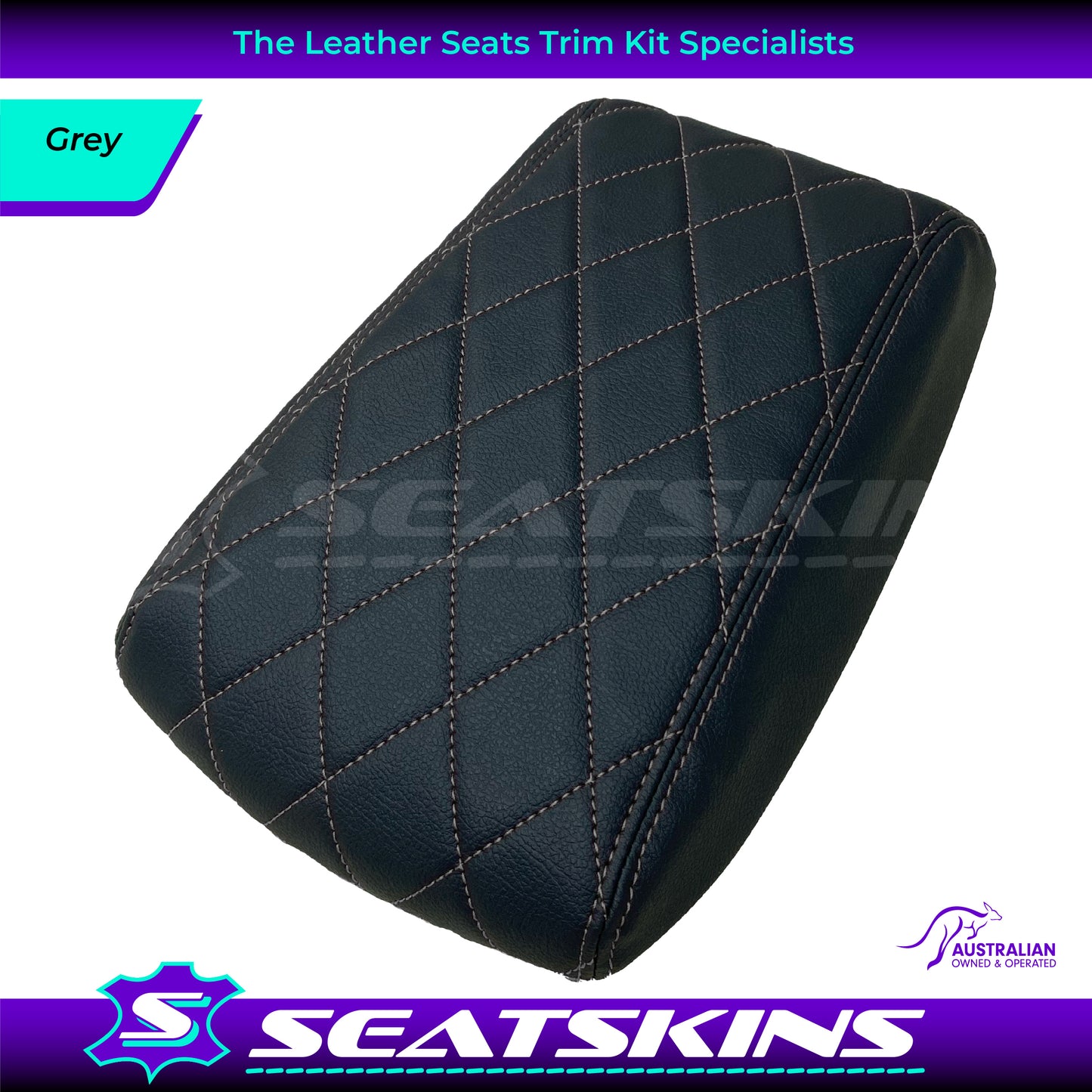 CONSOLE COVER ARM REST CUSTOM TO FIT FORD BA BF DIAMOND STITCH CHOOSE COLOUR