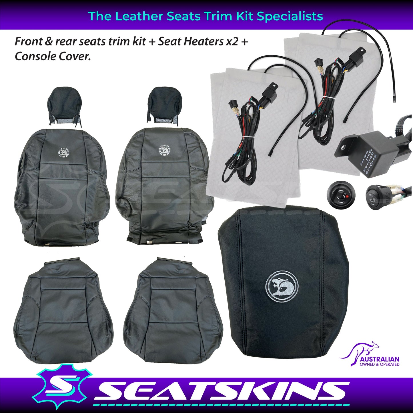 LEATHER SEATS TRIM KIT FOR VZ HSV HOLDEN CLUBSPORT SEDAN CONVERT FROM CLOTH