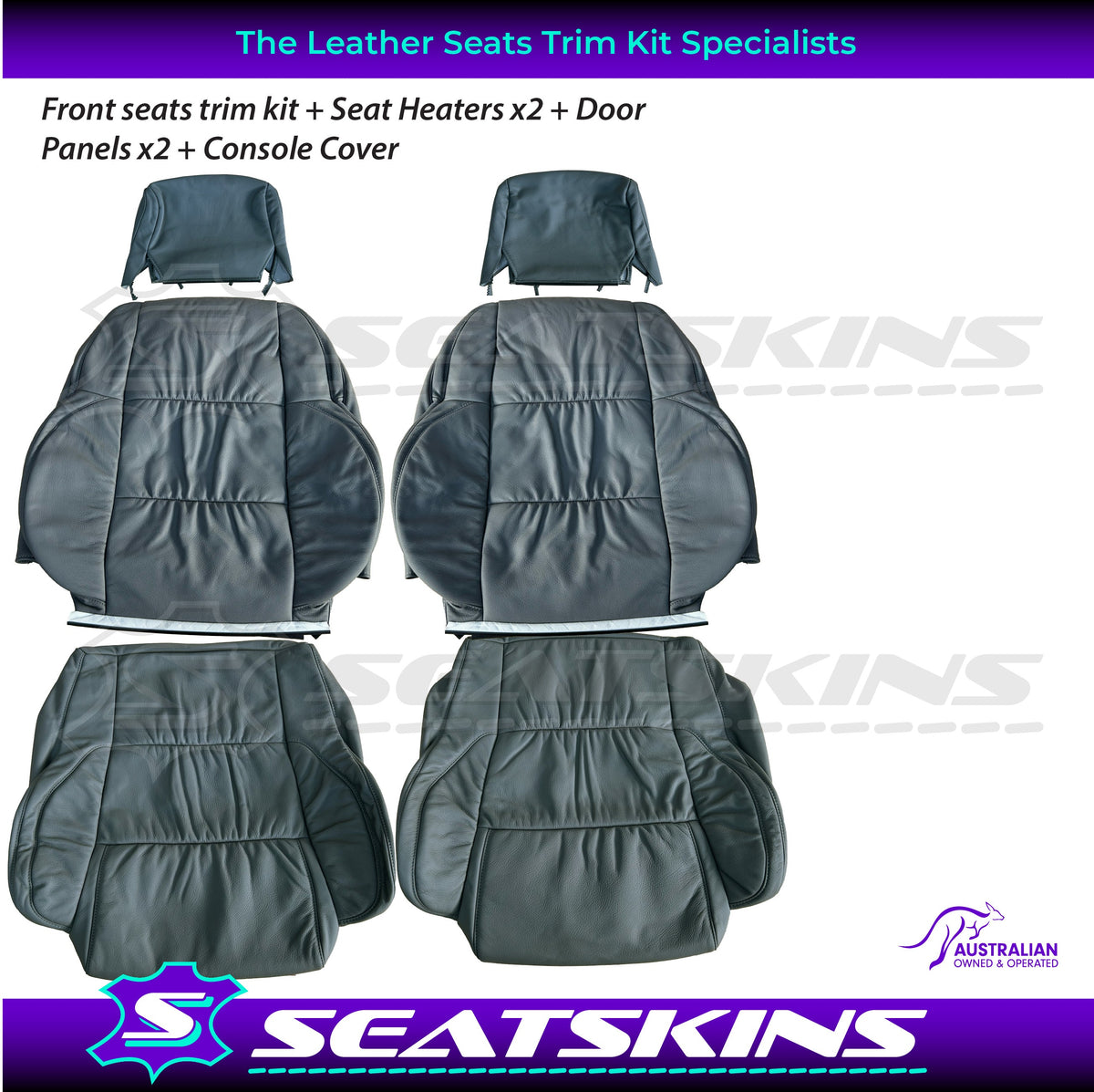 LEATHER SEATS TRIM KIT FOR HSV VS DEVONISH MALOO SENATOR CLUBSPORT GTS GREY 2 SEATS