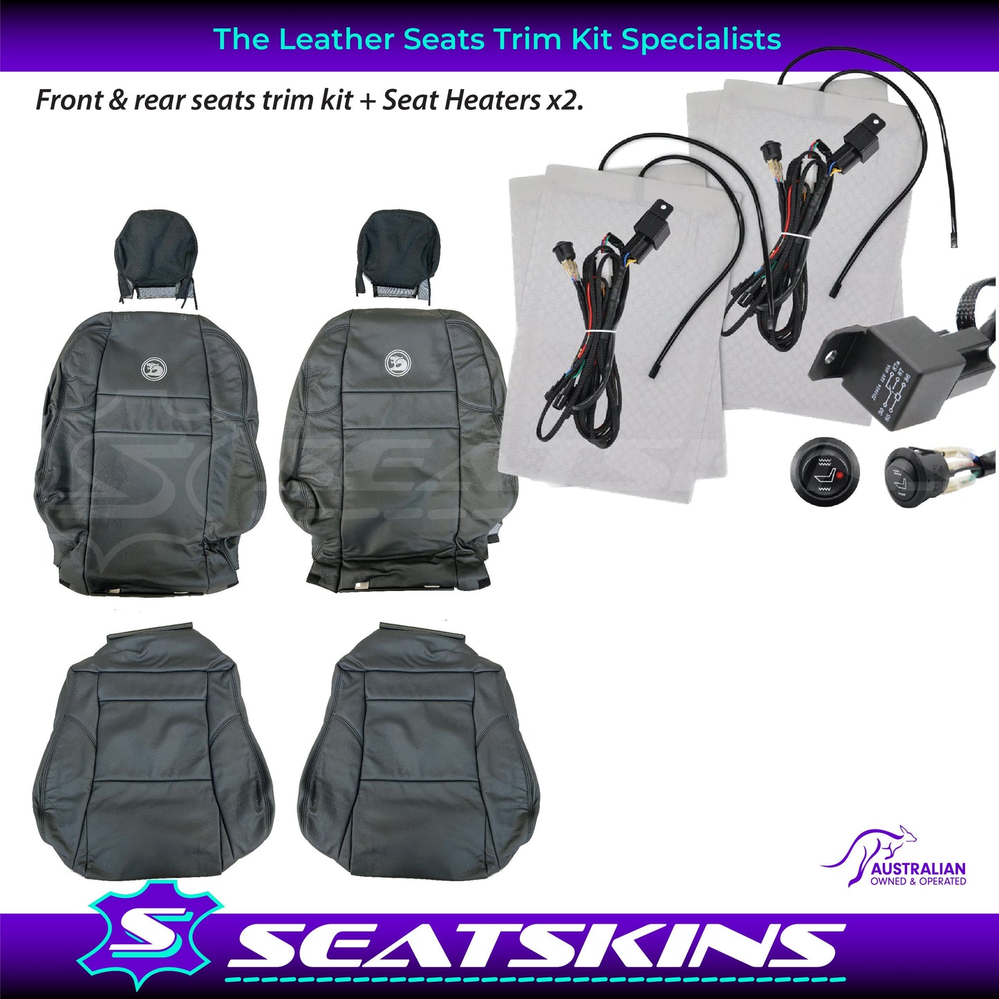 LEATHER SEATS TRIM KIT FOR VZ HSV HOLDEN CLUBSPORT SEDAN CONVERT FROM CLOTH