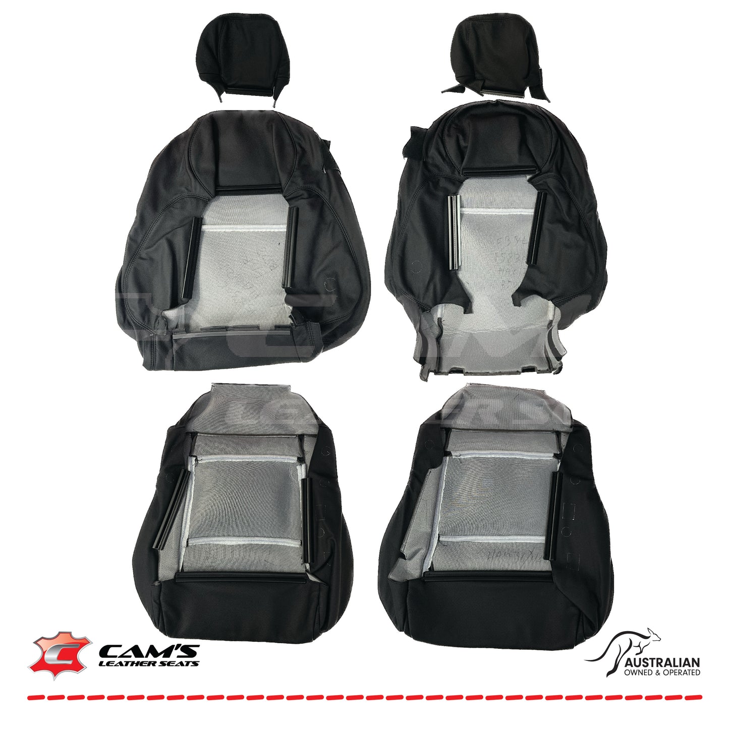 LEATHER SEATS TRIM KIT FOR HOLDEN MONARO VZ BLACK ANTHRACITE 2 FRONT SEATS