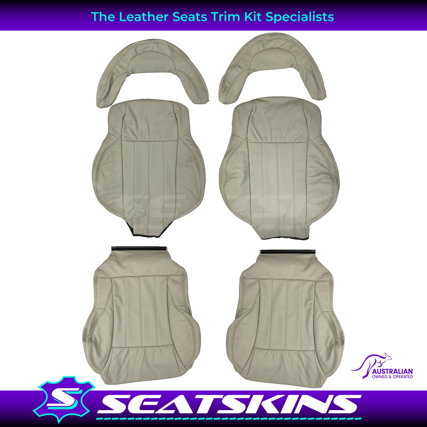 LEATHER SEATS TRIM KIT FOR HSV COULSON 2 SEATS HOLDEN HSV SENATOR VX COULSONS LIGHT SHALE