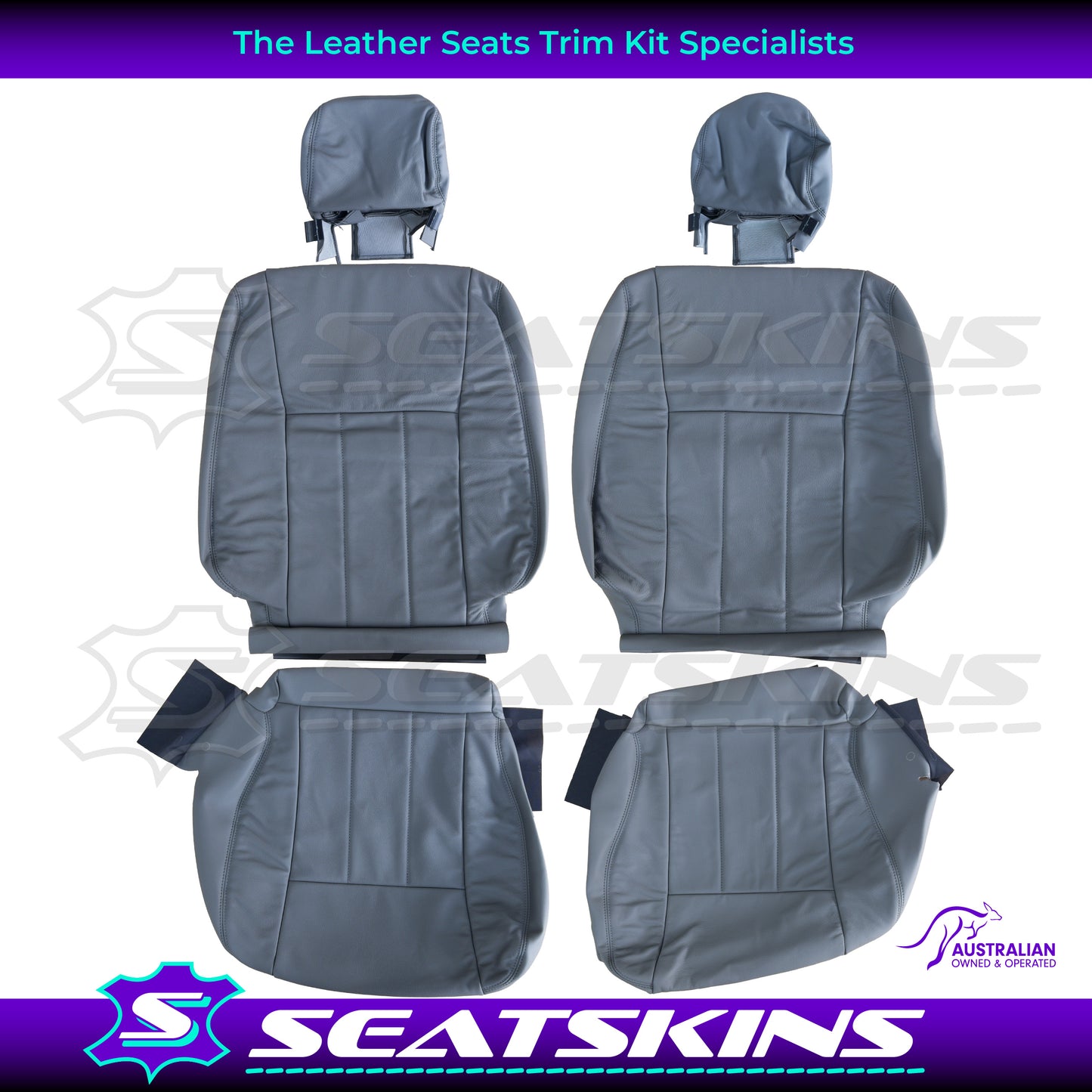 LEATHER SEATS TRIM KIT FOR TOYOTA LANDCRUISER 100 SERIES GXL GREY