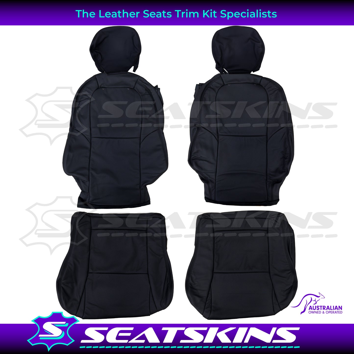 LEATHER SEATS TRIM KIT FOR VX/VY MONARO 2 SEATS BLACK LEATHER
