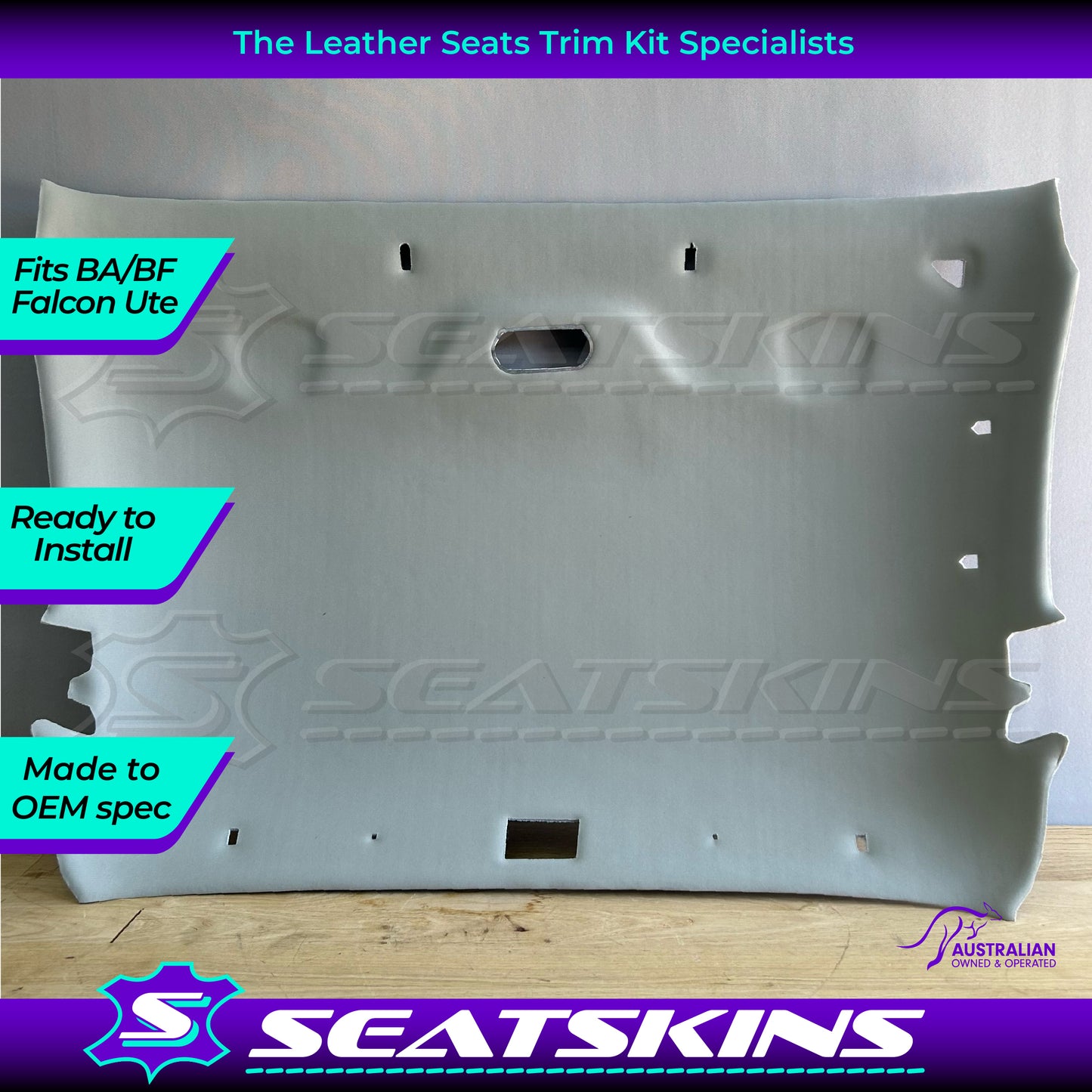 HEAD LINING ROOF LINING BOARD TO FIT FORD BA BF UTE TRIMMED IN GREY FABRIC