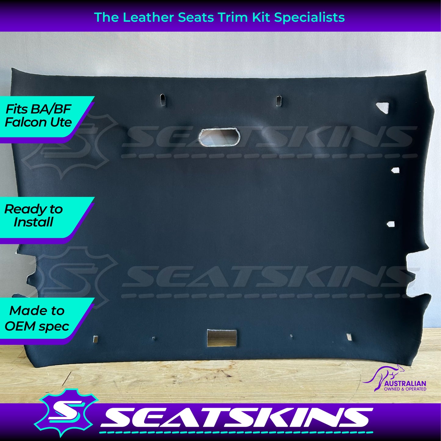 HEAD LINING ROOF LINING BOARD TO FIT FORD BA BF UTE TRIMMED IN BLACK FABRIC