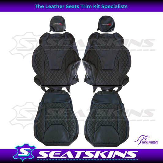 LEATHER SEATS TRIM KIT FOR HSV VF GTSR 2 SEATS ALCANTARA & BLACK NAPPA LEATHER