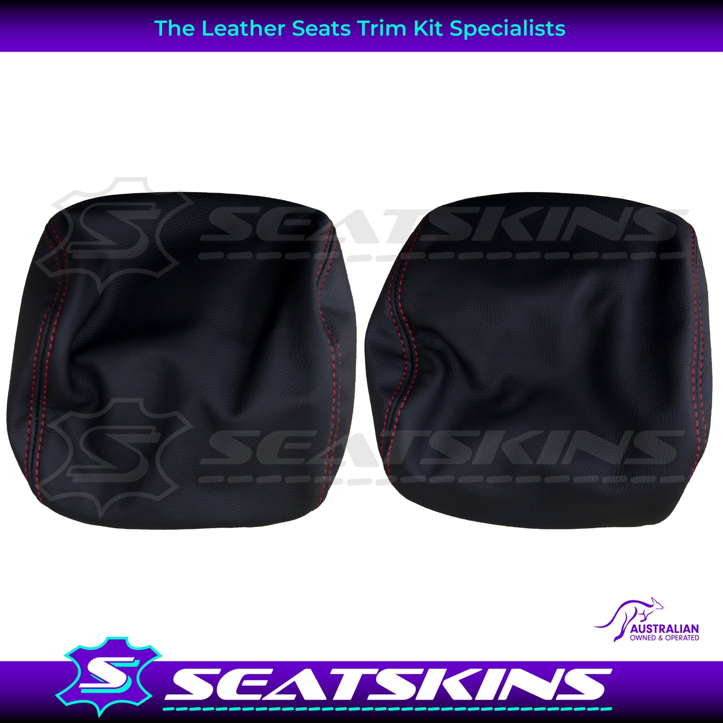 LEATHER SEATS TRIM KIT FOR HOLDEN VE SS UTE ONYX RED SPECIAL STITCH INSERTS