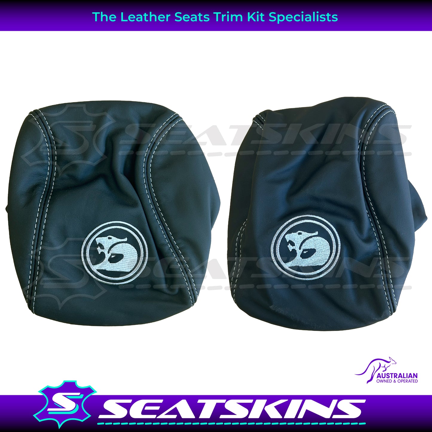 LEATHER SEATS TRIM KIT FOR HSV VE GTS FRONT 2 SEATS BLACK NAPPA LEATHER W/DIAMONDS