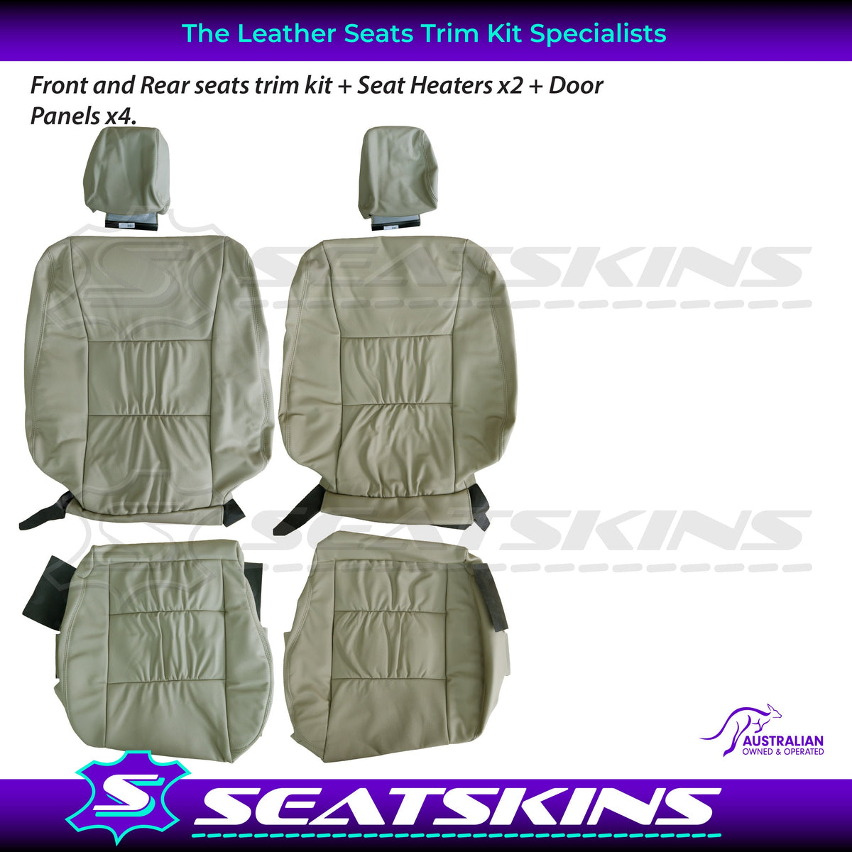 LEATHER SEATS TRIM KIT FOR TOYOTA LANDCRUISER 100 SERIES SAHARA BEIGE 5 SEATS
