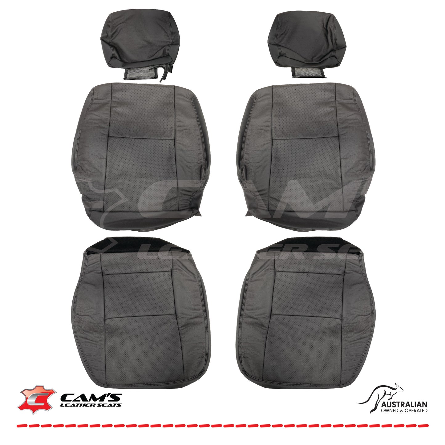 LEATHER SEATS TRIM KIT FOR TOYOTA LANDCRUISER 79 SERIES GREY W/PERF INSERTS