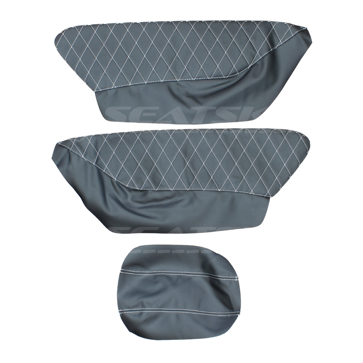 LEATHER SEATS TRIM KIT SKINS FOR FORD FG-X FALCON 2 SEATS XR LOGOS DIAMOND STITCH
